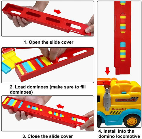 Domino Train with Building and Stacking Blocks Set