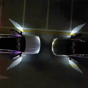 Universal Car Rearview Mirror Side LED Angel Wing Light Dynamic Projection Lamp 2 Pc